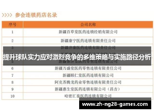 提升球队实力应对激烈竞争的多维策略与实施路径分析