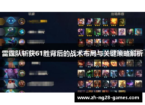雷霆队斩获61胜背后的战术布局与关键策略解析 雷霆队斩获61胜背后的战术布局与关键策略解析